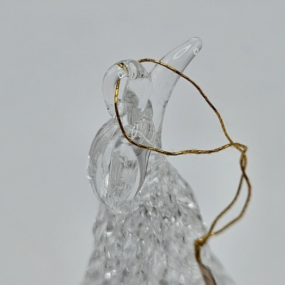 VINTAGE Spun Glass Pear Fruit Shaped Christmas Tree Holiday Ornament
